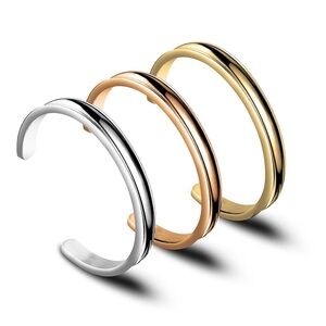 Trio of Silver, Rose Gold, and Gold Hair Tie Cuff Bracelets